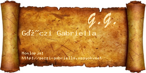 Géczi Gabriella névjegykártya